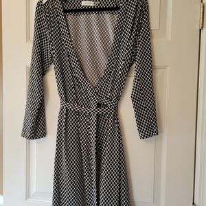 Calvin Klein Black & White Wrap Dress
